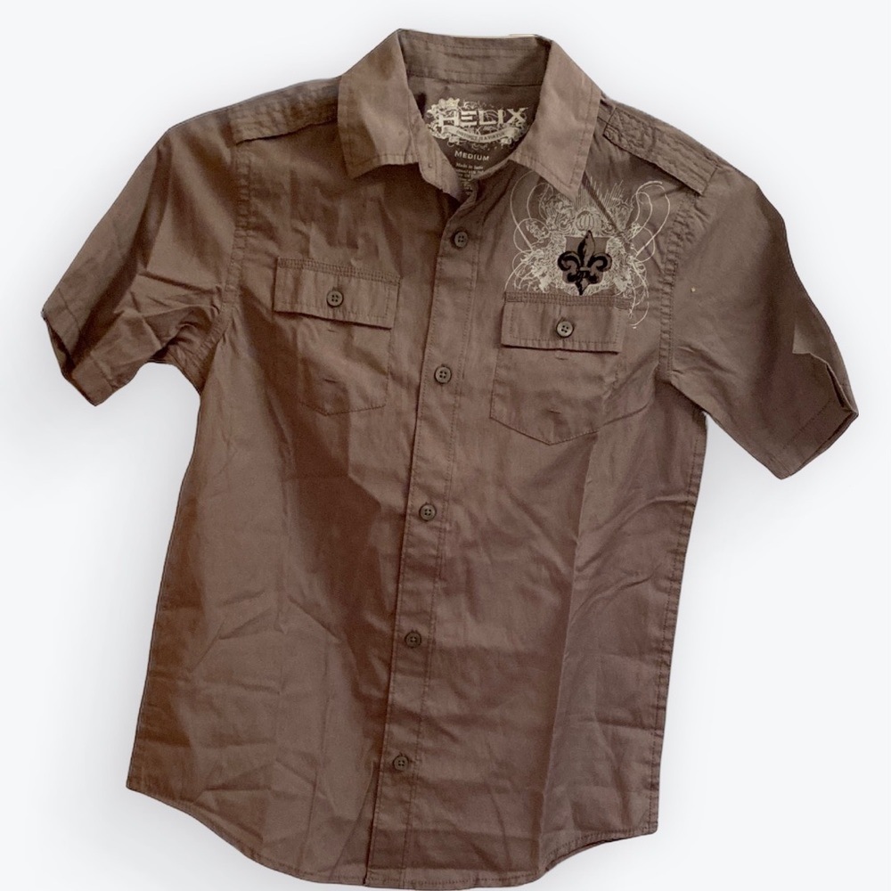 Helix graphic dress shirt, Boys M (8-20)